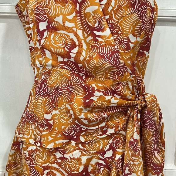 Lafayette 148 Silk Two Piece Floral Flowy Ruffle Sleeveless Midi Skirt Set - Picture 4 of 12